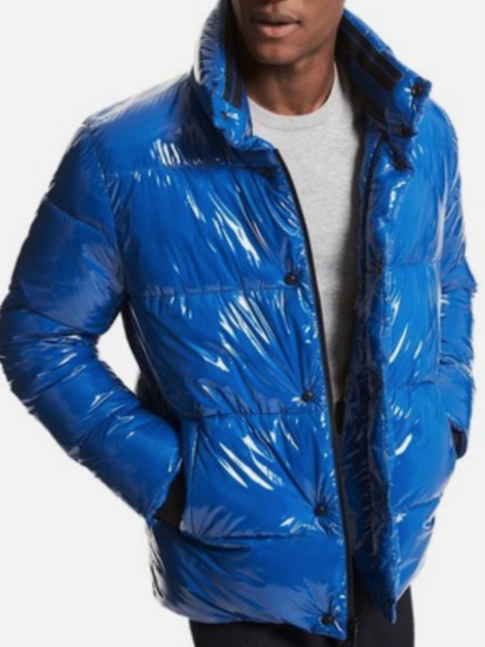 Michael Kors Men's True Puffy Quilted Insulated Puffer Jacket  BLUE XS NWOT